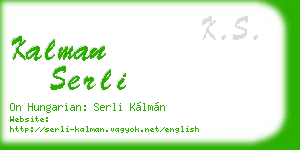 kalman serli business card