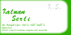 kalman serli business card